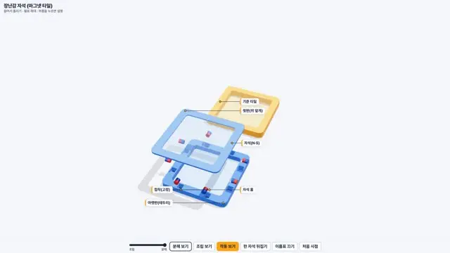 마그넷 타일 3D 화면